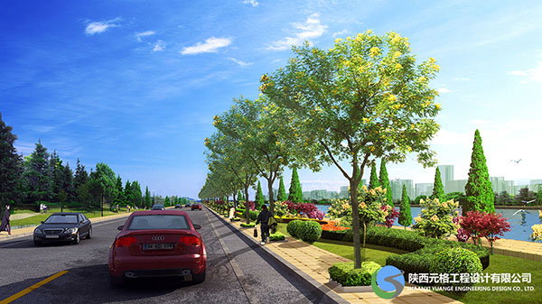 陕西园林绿化-道路绿化设计方案